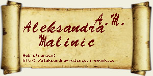 Aleksandra Malinić vizit kartica